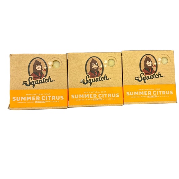 dr. squatch Other - NWT Dr Squatch Mens Summer Citrus Lemon Oil Light Grit Natural Soap 3 pack